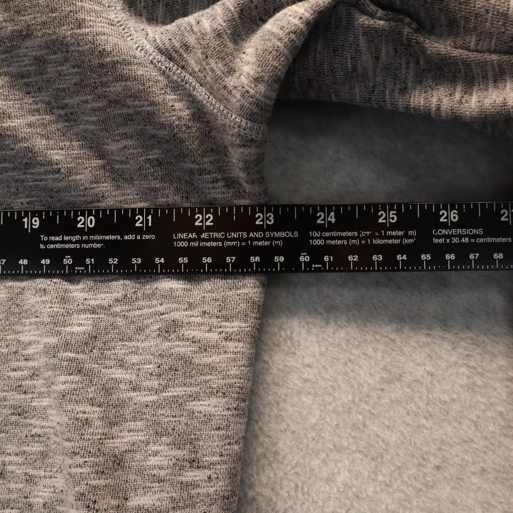 Adidas Hoodie Mens Large Activewear Pullover Knit Sweat Heather Gray Long Sleeve - Picture 4 of 7
